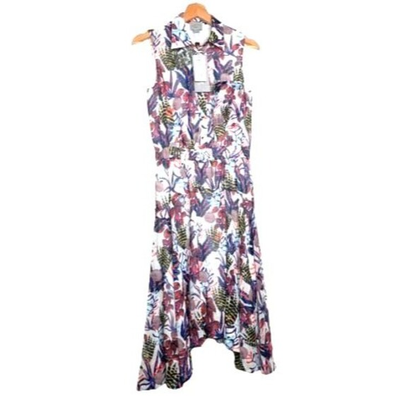 Grey Jason Wu Work + Sea Womens A Line Dress Multicolor Floral Lined 2 NWT - Picture 2 of 14